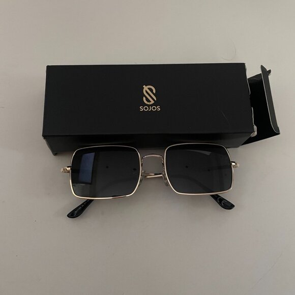 Gold Square Frame Sunglasses - Picture 11 of 11